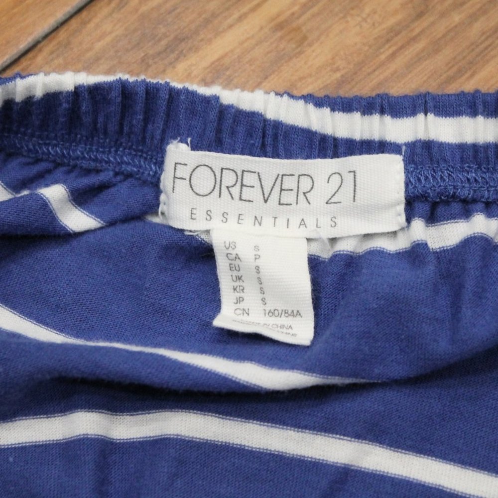 Pre-owned Forever 21 dress blue white striped sz S - Picture 6 of 7